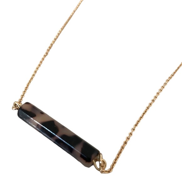 LOFT Jewelry - Loft outlet dainty bar necklace leopard brown gold tone